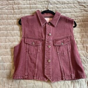 Red Denim Vest